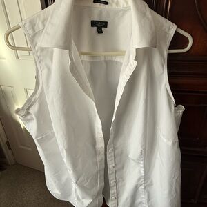 Talbots White  Sleeveless Blouse Size 14WP